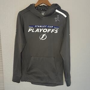 Fanatics Stanley Cup Playoffs Hoodie Logo Tampa Bay Lightning Bolts Hockey Men's